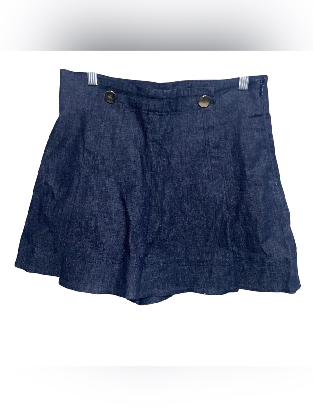 Tara Jarmon Skort Womens Size 40 (US 8) Mini Skirt Pleated Sailor Blue Denim